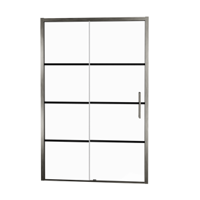 Balmani Senses Design douche schuifdeur links 140 cm x 210 cm Lined glas, Brushed GunMetal profielen