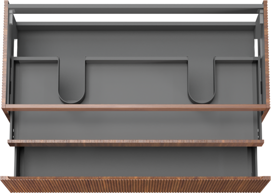 Storke Ribs meuble sous-lavabo suspendu 120 x 52 cm noyer 2 tiroirs