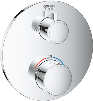 Grohe Grohtherm Round thermostat de douche encastré 2 fonctions chrome brillant