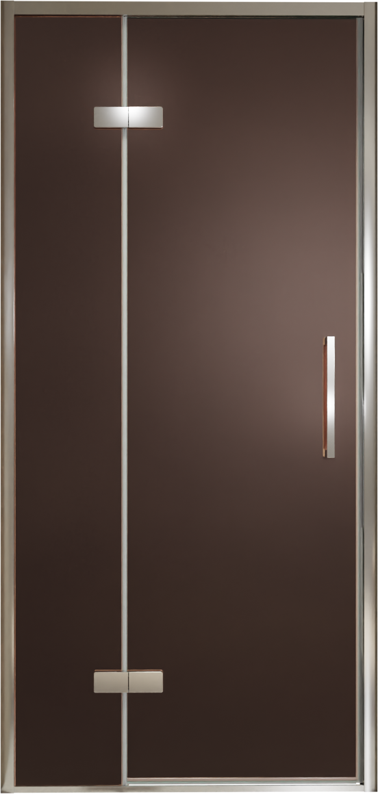 Balmani Senses Design douche draaideur links 100 cm x 210 cm Brons glas, Chroom profielen, met coating