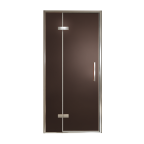 Balmani Senses Design douche draaideur links 100 cm x 210 cm Brons glas, Chroom profielen