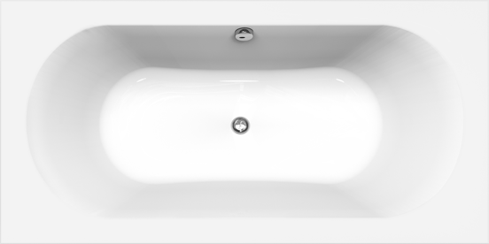 Luca Varess Rosala tweepersoons inbouwbad 180 x 90 cm acryl glanzend wit