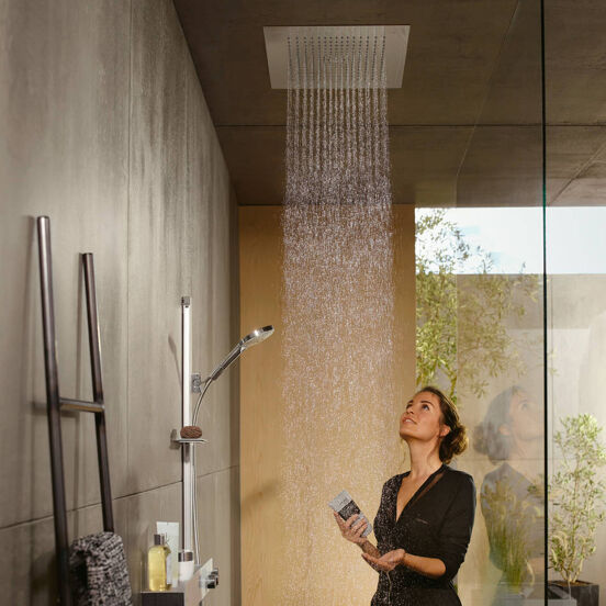 Hansgrohe Raindance E400 vierkant regendouchekop Ø40cm glanzend chroom