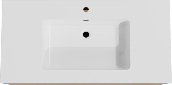Storke Edge meuble salle de bains suspendu 105 x 52 cm chêne brut avec Diva plan simple en marbre composite blanc brillant