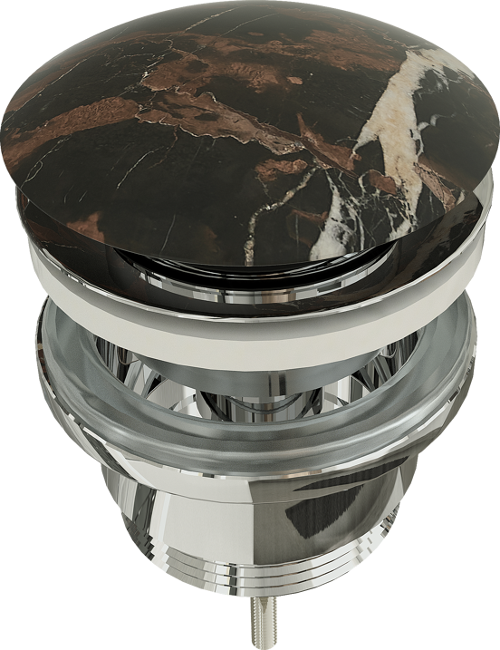 Balmani Click Curved afvoerplug afsluitbaar Portoro Gold