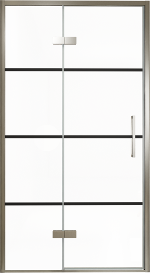 Balmani Senses Design porte pivotante à gauche 120 cm x 210 cm verre Lined, Profil Brushed GunMetal, coating inclus