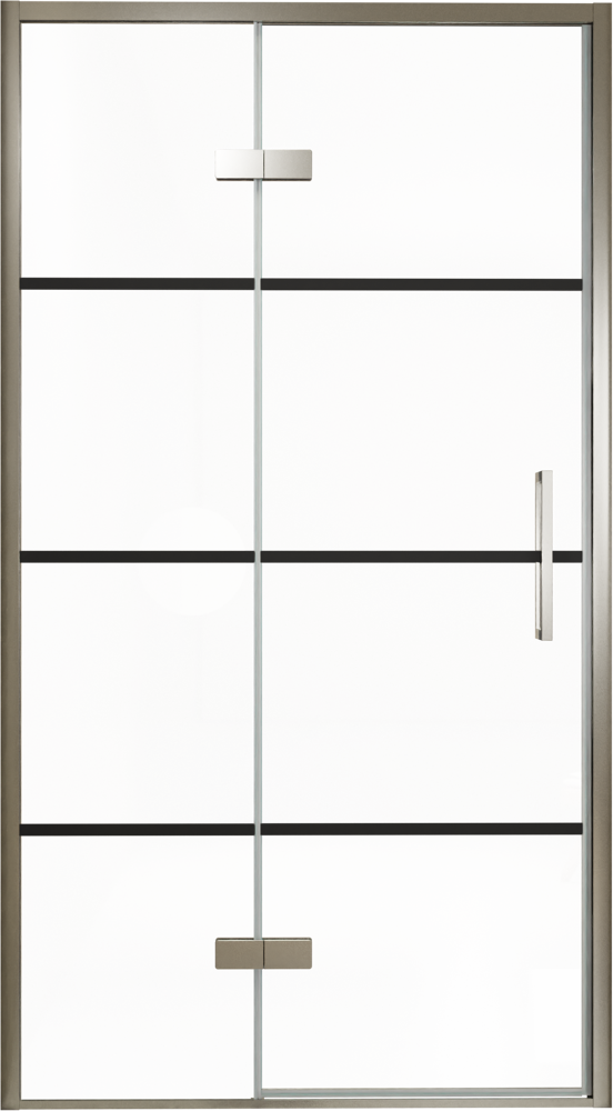 Balmani Senses Design douche draaideur links 120 cm x 210 cm Lined glas, Brushed GunMetal profielen, met coating