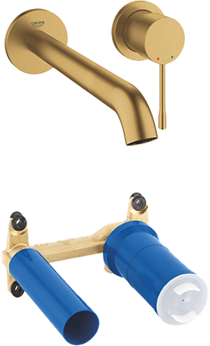 Grohe Essence inbouw wastafelkraan Brushed Cool Sunrise incl. inbouwelement