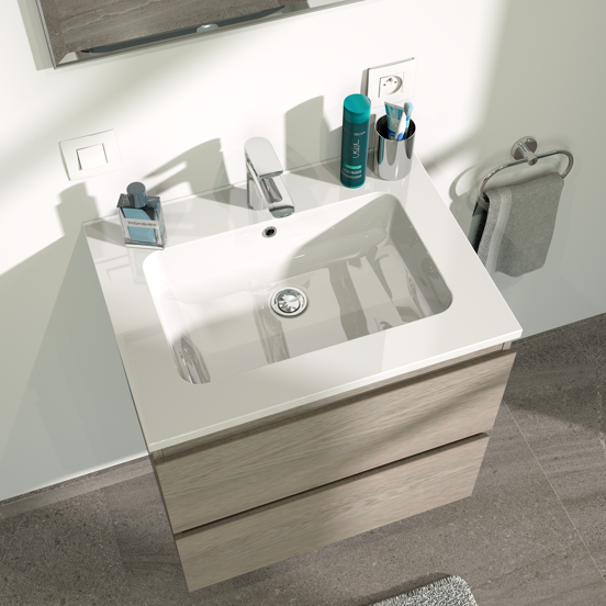Linie Vano plan simple marbre composite brillant 60 x 46 cm