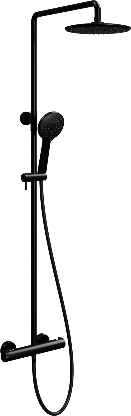 Linie Neptunus opbouw regendoucheset thermostatische kraan mat zwart