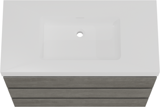Storke Edge meuble salle de bains à poser 105 x 52 cm béton gris foncé avec Mata High plan simple en solid surface blanc mat