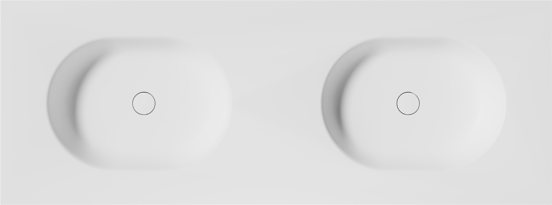 Balmani Tablo Oval double vasque Solid Surface blanc mat 150 x 55 cm