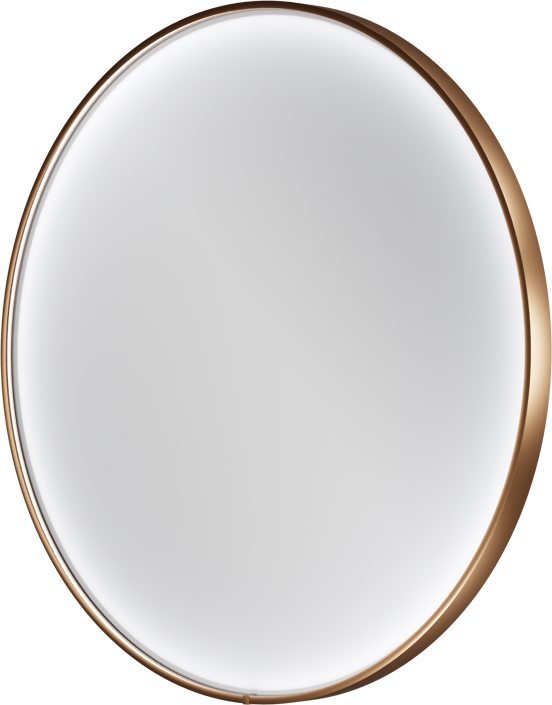 Balmani Secret rund Brushed RoseGold Badezimmerspiegel Ø 80 cm mit Spiegelbeleuchtung und Anti-Beschlag Spiegelheizung