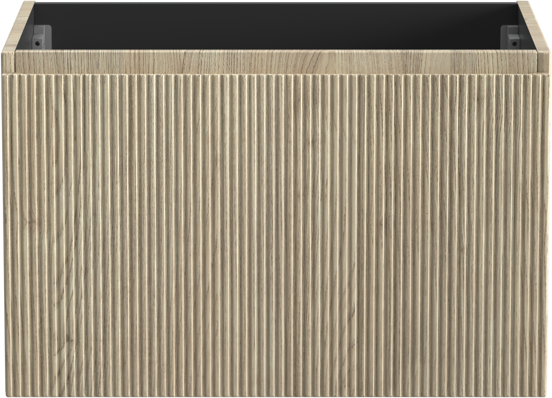 Storke Ribs meuble sous-vasque suspendu 75 x 52 cm chêne brut 2 tiroirs