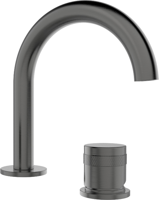 Blaufoss Pavilion Curve Waschbecken Armatur: Brushed Gunmetal