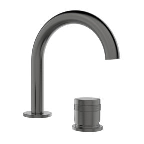 Blaufoss Pavilion Curve wastafelkraan Brushed GunMetal