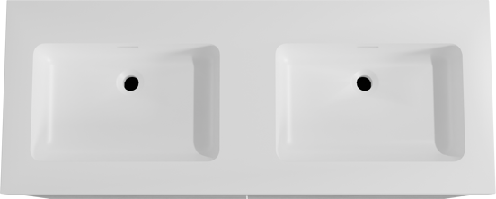 Storke Edge zwevend badmeubel 130 x 52 cm beton donkergrijs met Mata High dubbele wastafel in solid surface mat wit