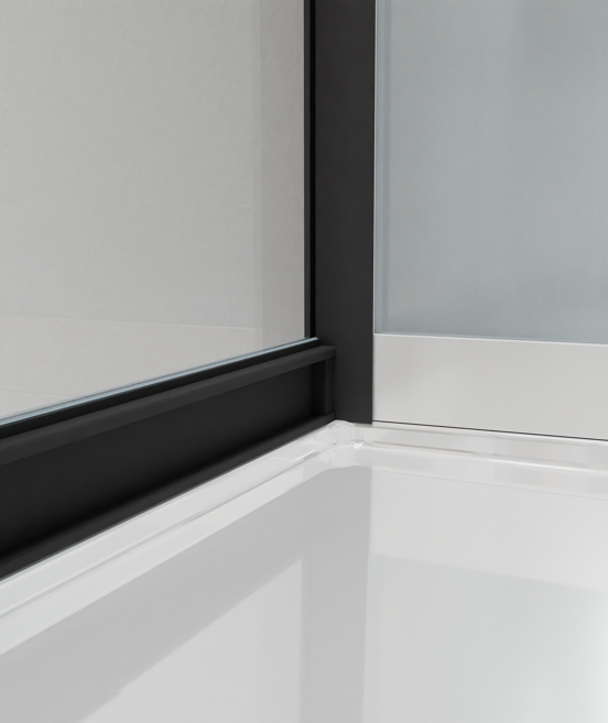 Luca Varess Talan douchecabine met schuifdeuren 90 x 90 cm helder glas mat zwart profiel