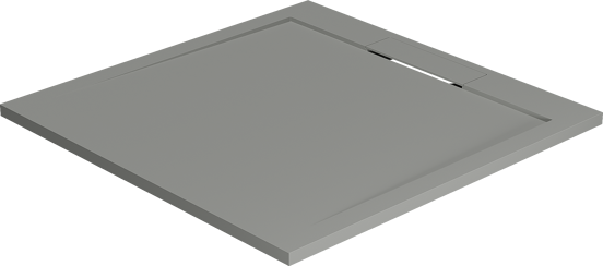 Balmani Andes Duschwanne: 90 x 90 cm, Solid Surface, Steingrau matt