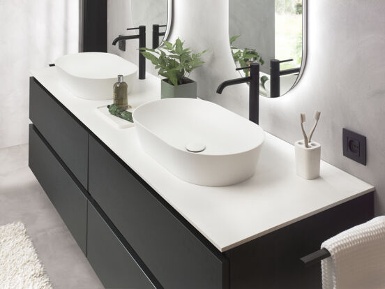 Balmani Still vasque à poser mat Solid Surface ovale 54 x 34 cm