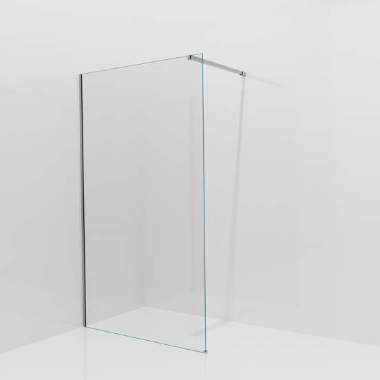 Balmani Modular Walk-In Dusche: 120 x 200 cm, Extra Klarglas, inklusive Coating, Profil Brushed Inox