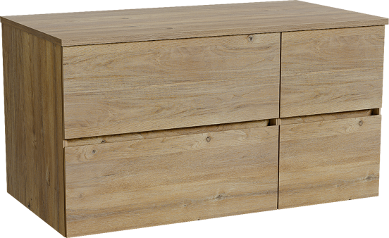 Storke Edge meuble salle de bains suspendu 100 x 52 cm chêne brut avec Panton tablette simple en mélaminé chêne brut