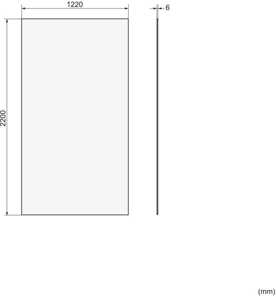 Balmani Piatto douchewandpaneel 120 x 220 cm Solid Surface mat wit