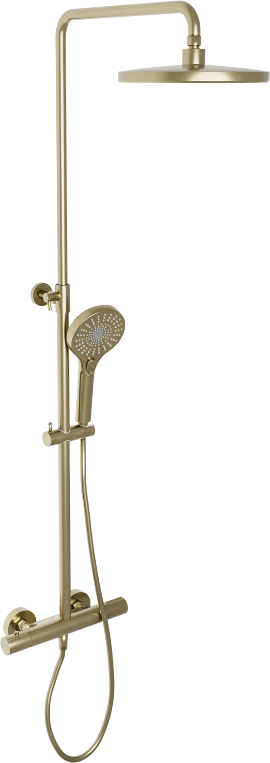 Blaufoss Onos 250 colonne de douche de pluie robinet thermostatique Brushed Champagne Gold