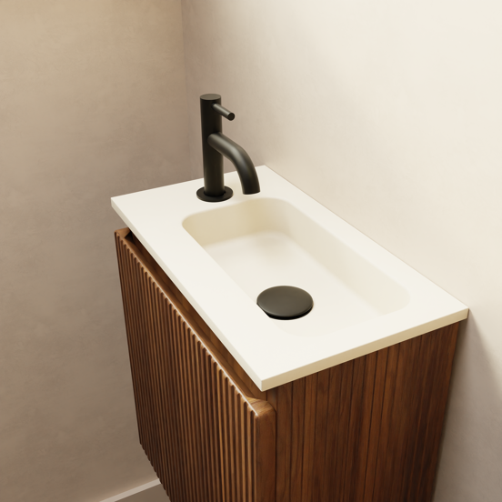 Storke Ribs meuble lave-mains suspendu 40 x 22 cm noyer