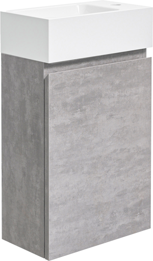 Linie Lado meuble wc suspendu 40 x 22 cm béton gris foncé avec Baro lavabo en céramique blanc brillant