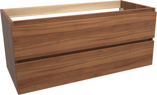 Balmani Lucida zwevende wastafelonderkast 120 x 55 cm notelaar 2 lades