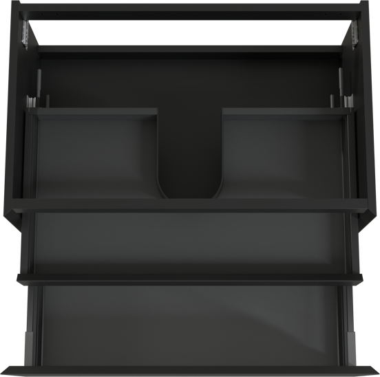 Balmani Idra hängender Waschbeckenunterschrank: 90 x 55 cm, Schwarz matt, 2 Schubladen