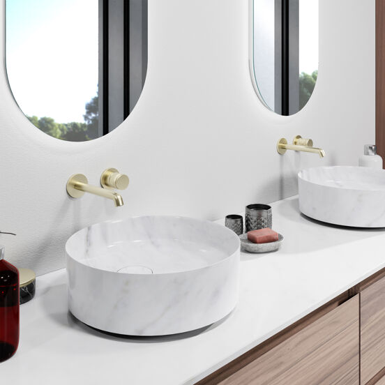 Blaufoss Pavilion inbouw wastafelkraan Brushed Champagne Gold