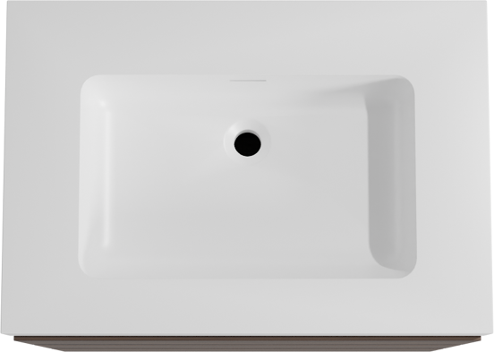 Storke Edge staand badkamermeubel 75 x 52 cm notelaar met Mata High enkele wastafel in solid surface mat wit