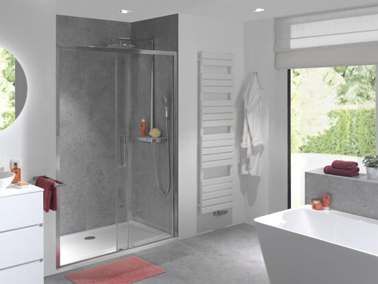 Luca Varess Senses douche schuifdeur 160 x 200 cm helder glas glanzend chroom profiel