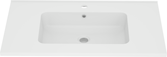 Linie Vano enkele wastafel mat composiet marmer 80 x 46 cm