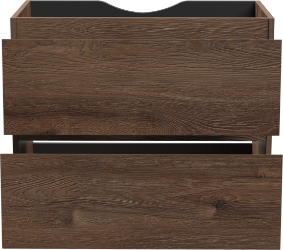 Linie Lado zwevende wastafelonderkast 70 x 46 cm bruine eik 2 lades