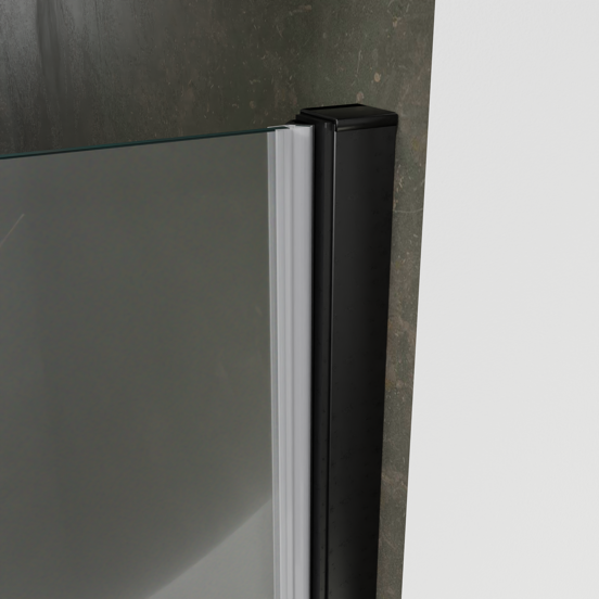Luca Varess Kuresa douche draaideur 95 x 200 cm helder glas mat zwart profiel