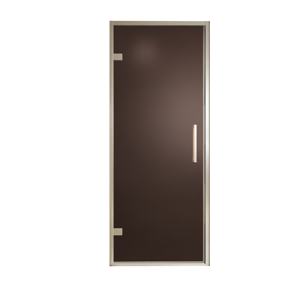 Balmani Senses Design porte pivotante à gauche 90 cm x 210 cm verre Bronze, Profil Brushed CoolMetal