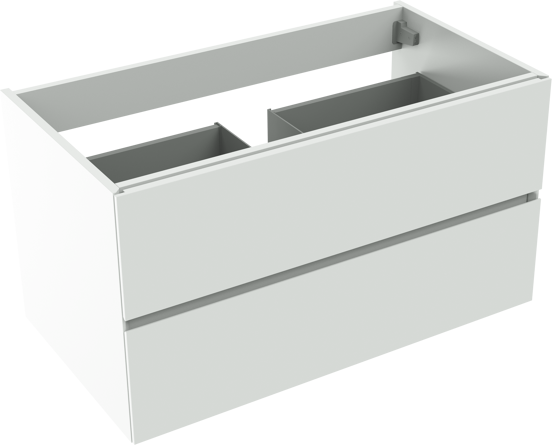 Storke Edge meuble sous-vasque suspendu 95 x 52 cm blanc mat 2 tiroirs