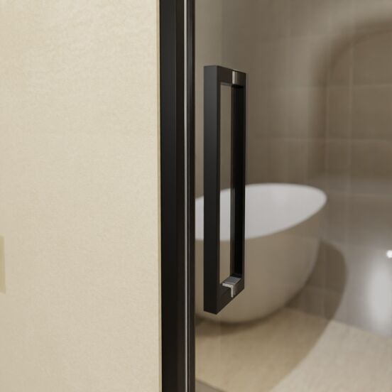 Balmani Senses Design porte coulissante à droite 140 cm x 210 cm verre Miroir Reflex, Profil noir