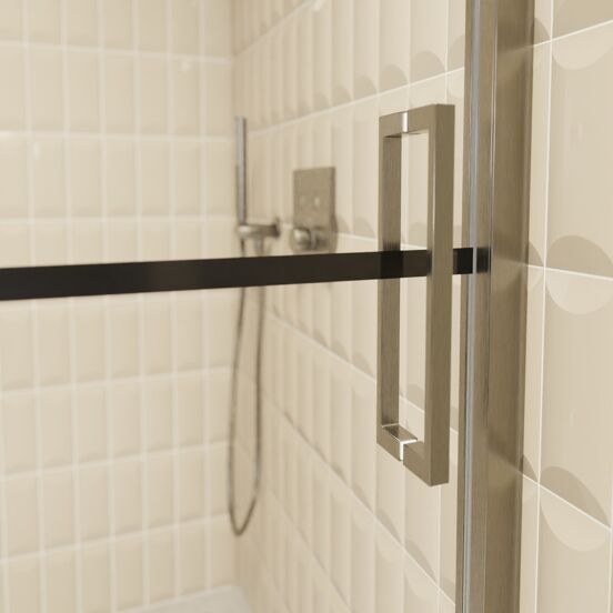 Balmani Senses Design douche schuifdeur links 140 cm x 210 cm Lined glas, Brushed GunMetal profielen