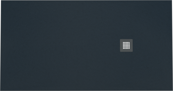 Balmani Vega douchebak 170 x 90 cm composietmarmer grafietgrijs leisteenstructuur