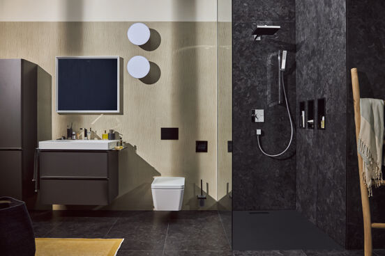 Hansgrohe Pulsify E260 quadratische kopfdusche Regen-Duschkopf 26 x 26 cm Chrom glänzend