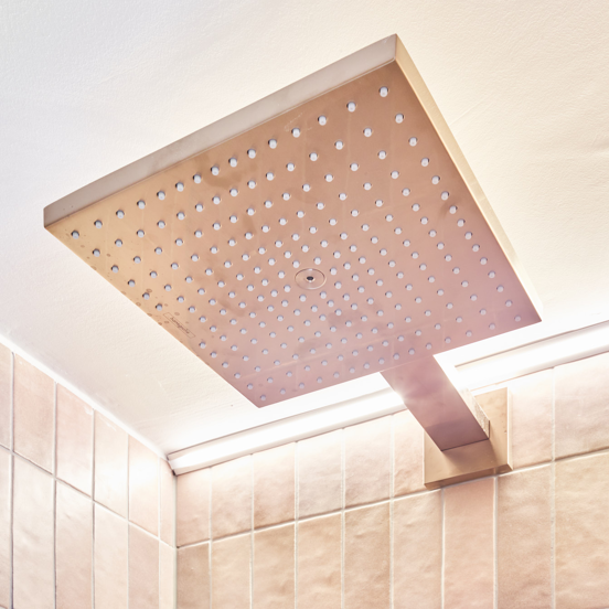 Hansgrohe Raindance E 300 vierkante regendouchekop met muursteun 30 x 30 cm Brushed Bronze