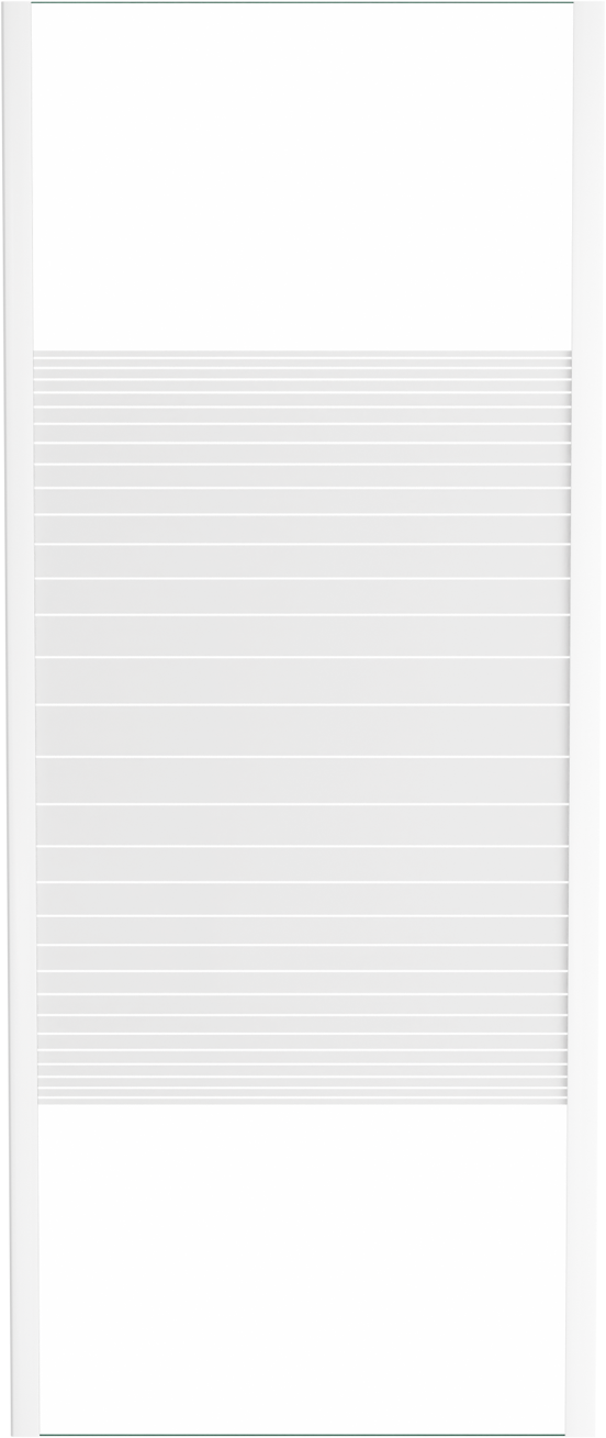 SanyOne Anton zijpaneel 80 cm Gestreept glas glanzend wit profiel
