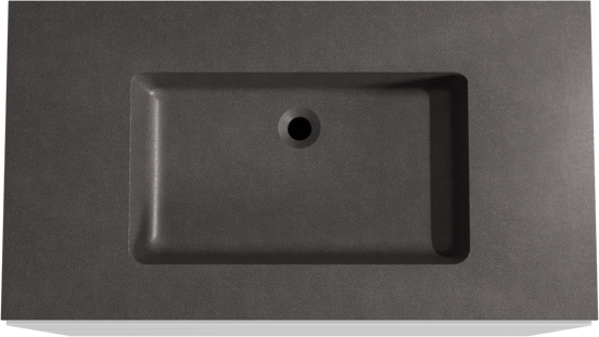 Storke Edge meuble salle de bains à poser 95 x 52 cm blanc mat avec Scuro plan simple en quartz noir mat