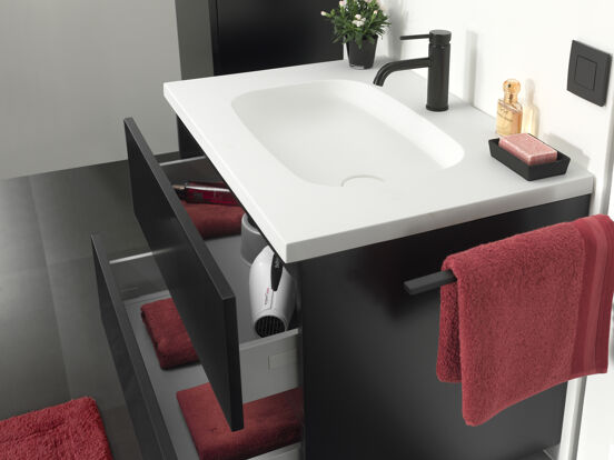 Storke Precioza enkele wastafel mat composiet marmer 75 x 52 cm