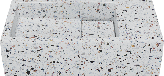 Balmani Mood Handwaschbecken: 36 x 18 cm, Bianco Nero Terrazzo