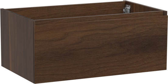Storke Edge zwevende wastafelonderkast 85 x 52 cm notenhout 1 lade